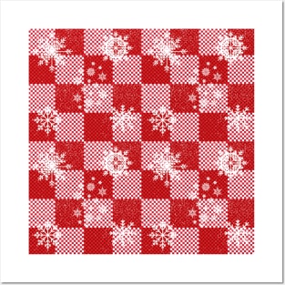 Christmas checkered pattern. Posters and Art
